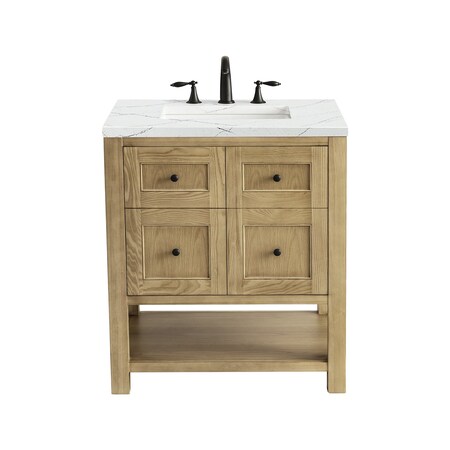 James Martin Vanities Breckenridge 30in Single Vanity, Light Natural Oak w/ 3 CM Ethereal Noctis Top 330-V30-LNO-3ENC